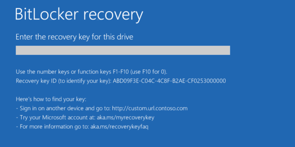 BitLocker recovery mode